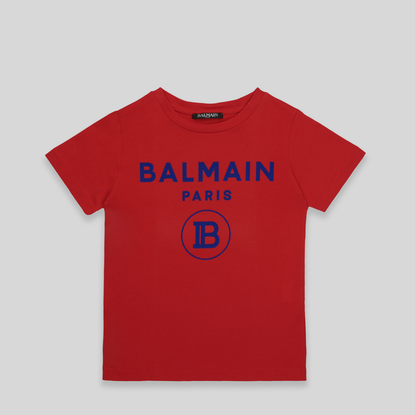 Balmain Kids Flocked Logo T-Shirt