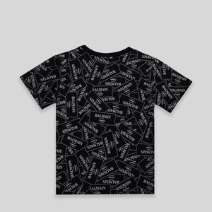 Balmain Kids Monogram Label Logo T-Shirt