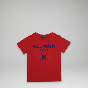 Balmain Kids Flocked Logo T-Shirt