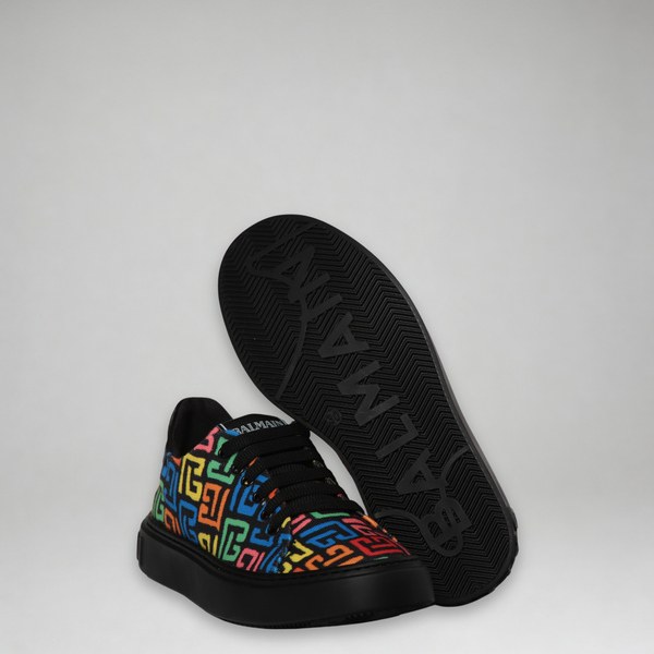 Balmain Kids Monogram Logo Sneakers