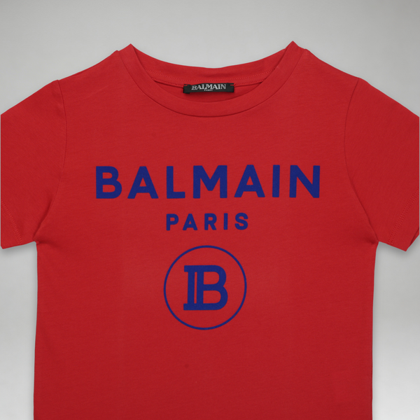 Balmain Kids Flocked Logo T-Shirt