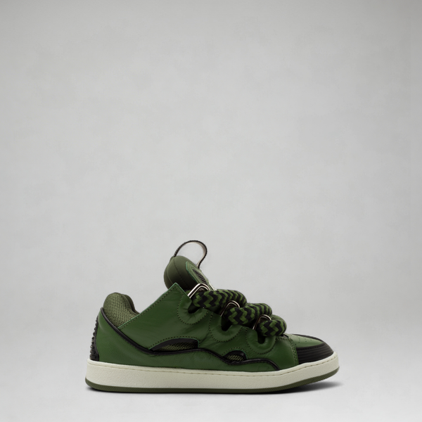 Lanvin Kids Zig Zag Lace Leather Sneakers