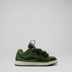 Lanvin Kids Zig Zag Lace Leather Sneakers
