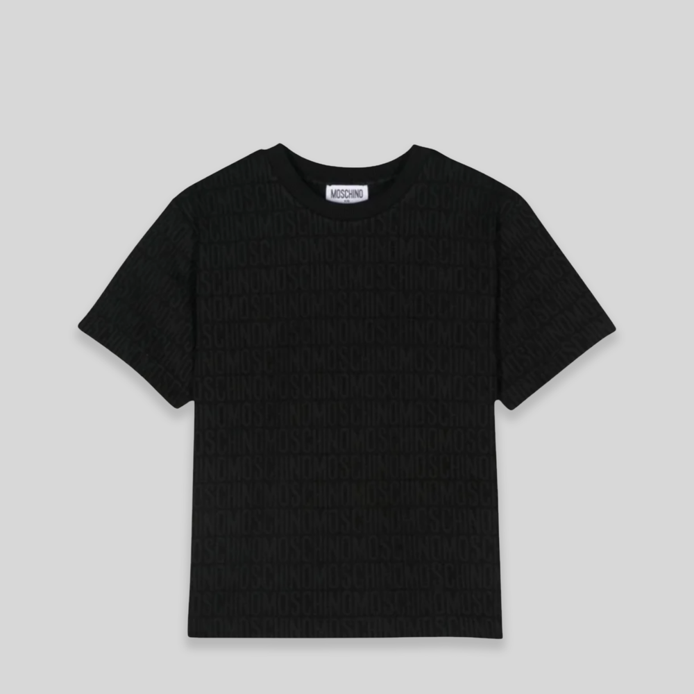 Moschino Kids All Over Text Logo T-Shirt