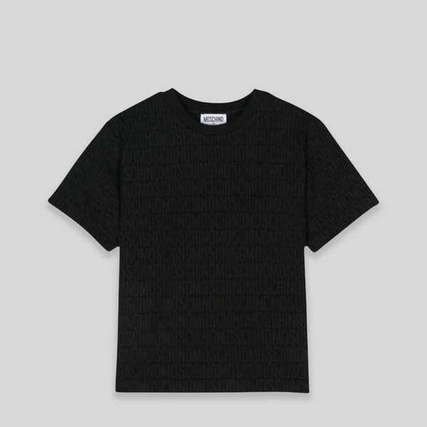 Moschino Kids All Over Text Logo T-Shirt