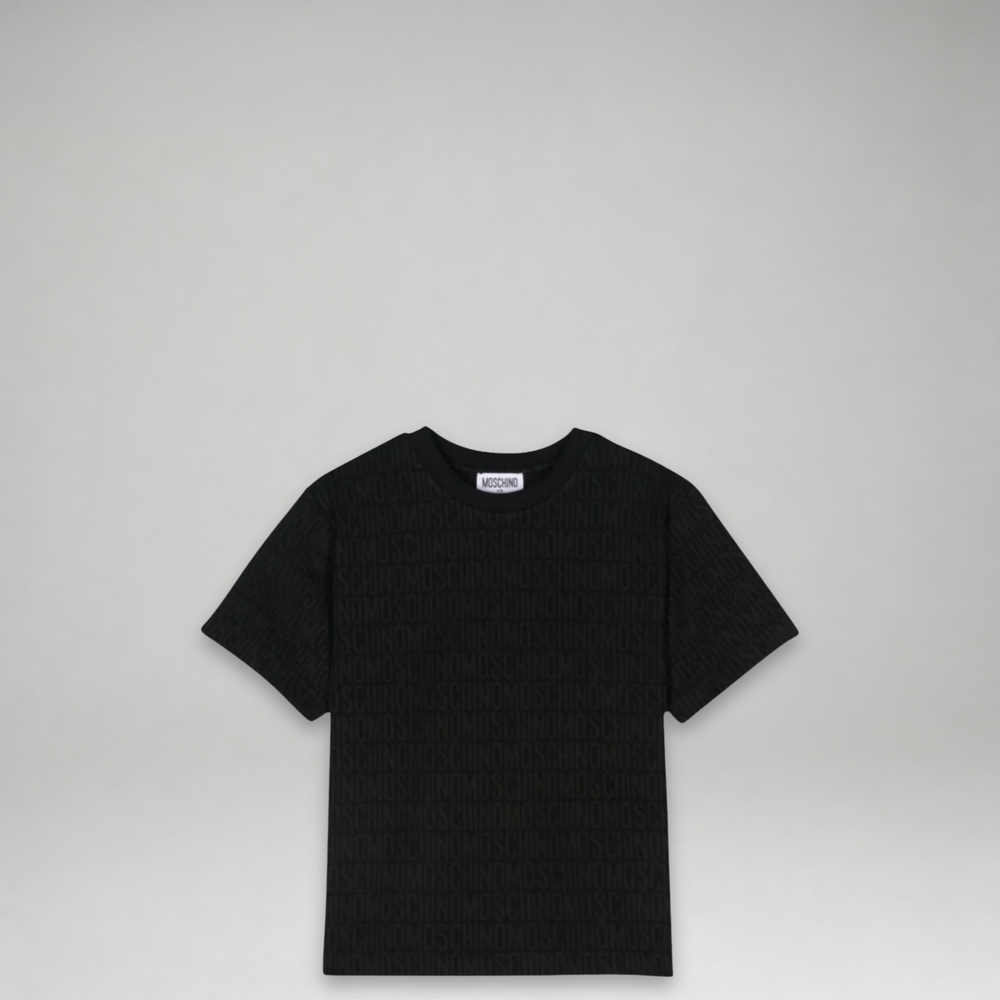 Moschino Kids All Over Text Logo T-Shirt