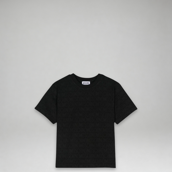 Moschino Kids All Over Text Logo T-Shirt
