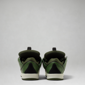 Lanvin Kids Zig Zag Lace Leather Sneakers