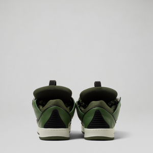Lanvin Kids Zig Zag Lace Leather Sneakers