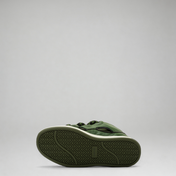 Lanvin Kids Zig Zag Lace Leather Sneakers