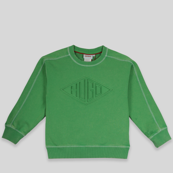 Hugo by Hugo Boss Kids Debossed Logo Crewneck Sweatshirt