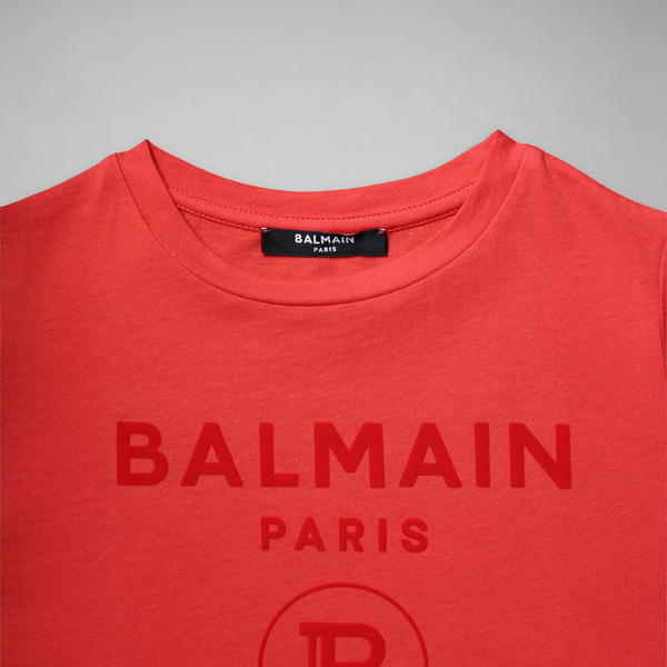 Balmain Kids Flocked Logo T-Shirt