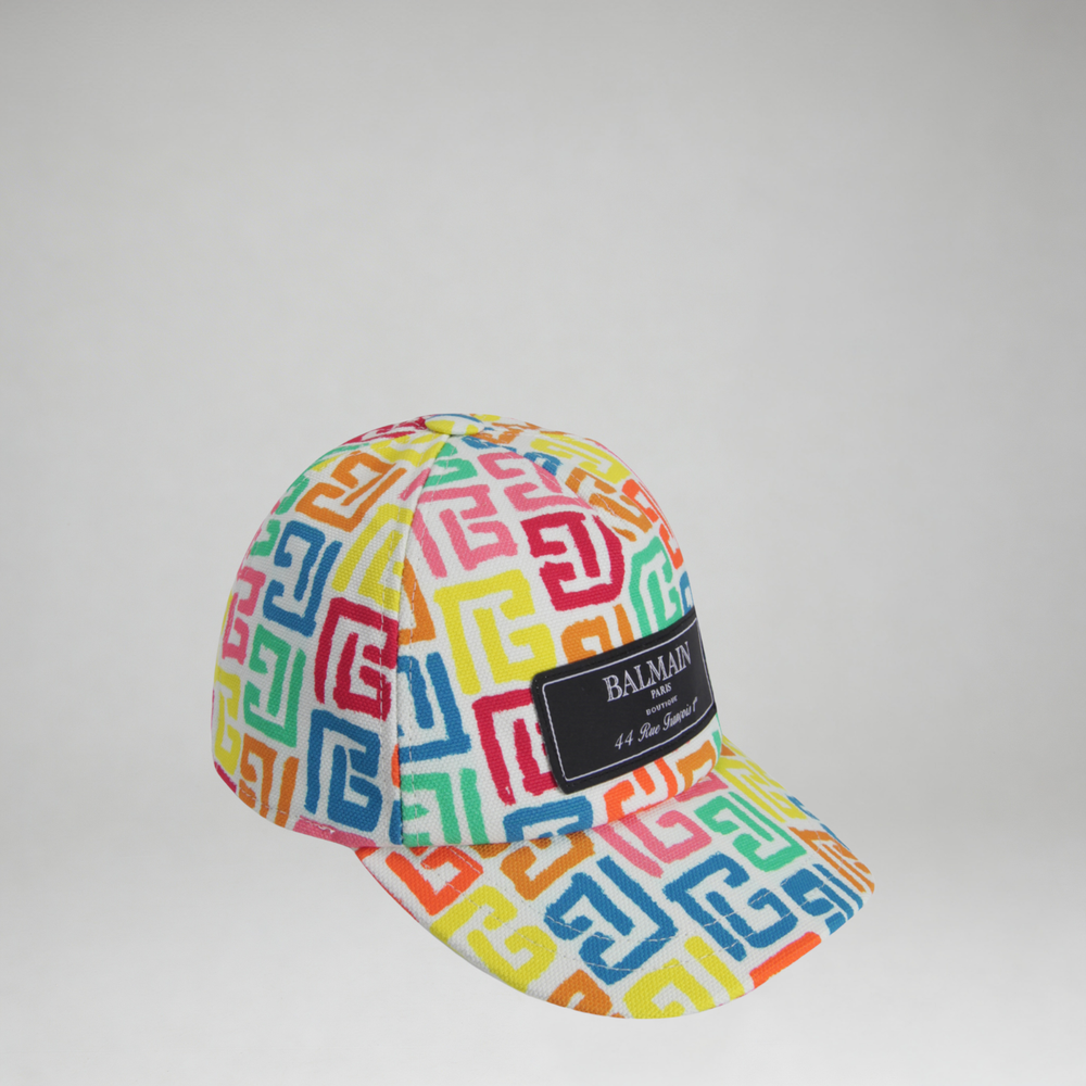 Balmain Kids Monogram Logo Baseball Cap