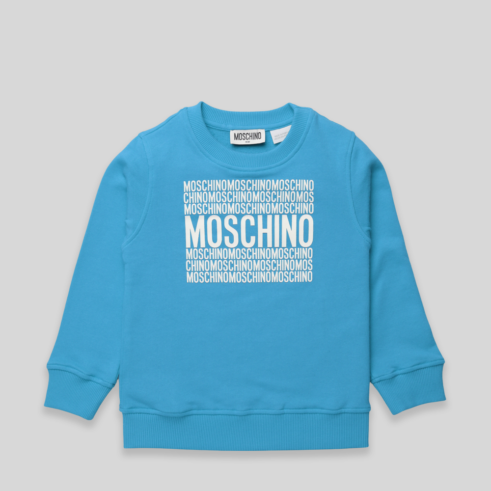 Moschino Kids Square Text Logo Crewneck Sweatshirt