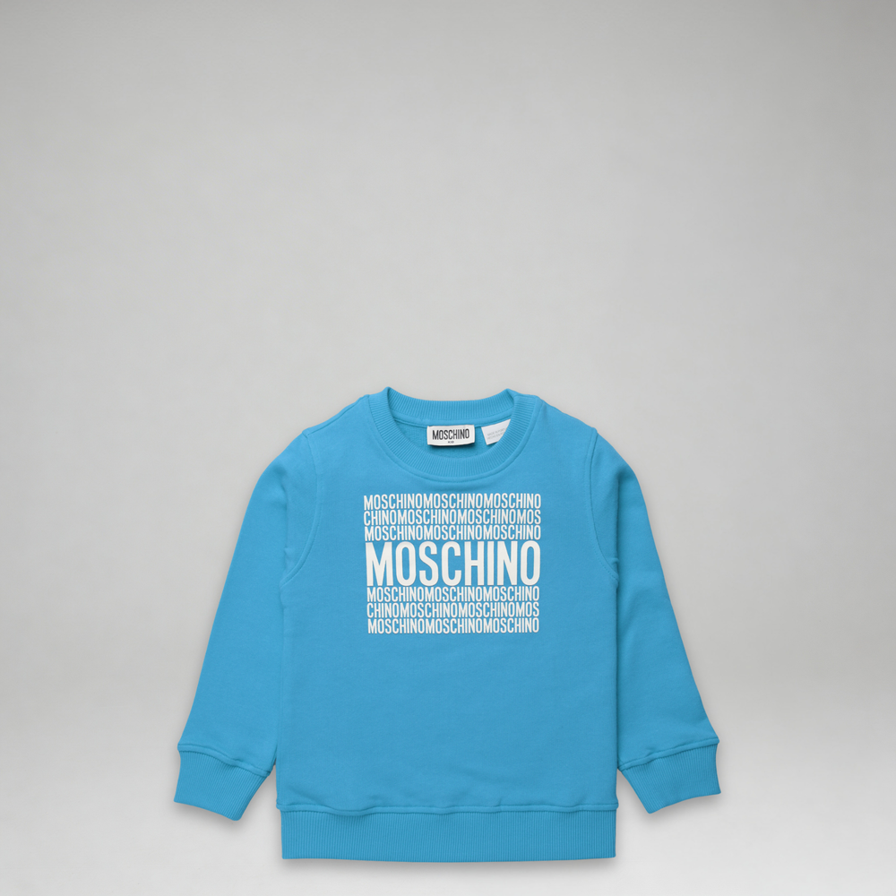 Moschino Kids Square Text Logo Crewneck Sweatshirt