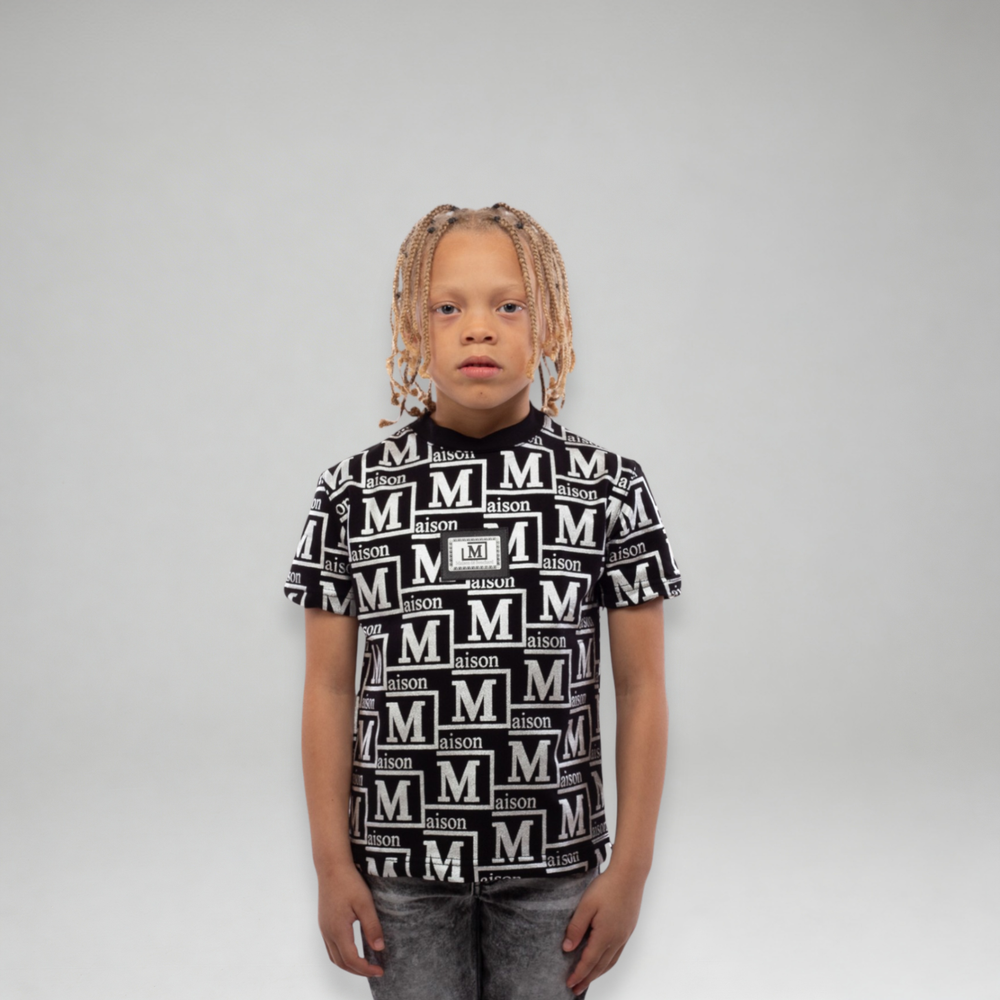 MDB Couture Kid's Metallic Monogram T-shirt
