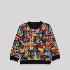 Balmain Kids Toddler's Multicolor Monogram Logo Sweatshirt