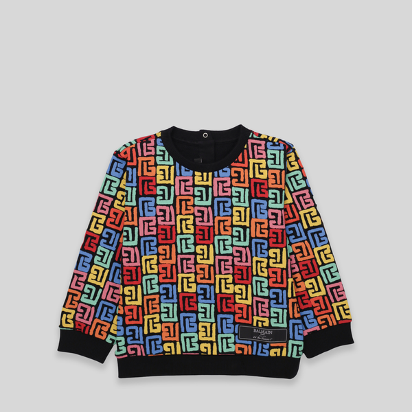 Balmain Kids Toddler's Multicolor Monogram Logo Sweatshirt