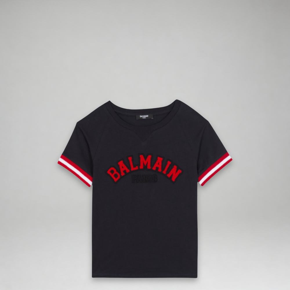 Balmain Kid's Chenille Logo Varsity T-Shirt