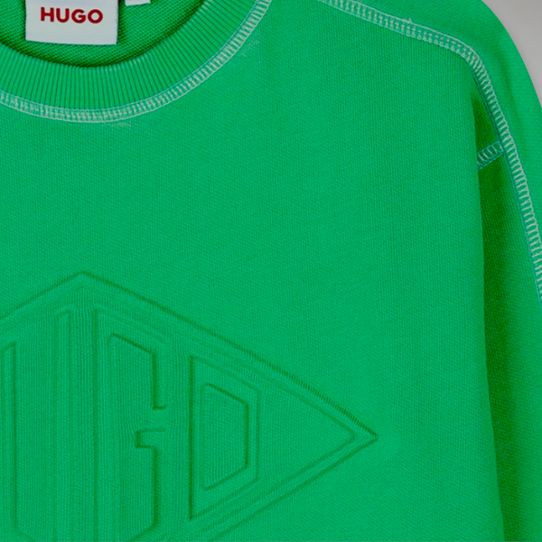 Hugo by Hugo Boss Kids Debossed Logo Crewneck Sweatshirt