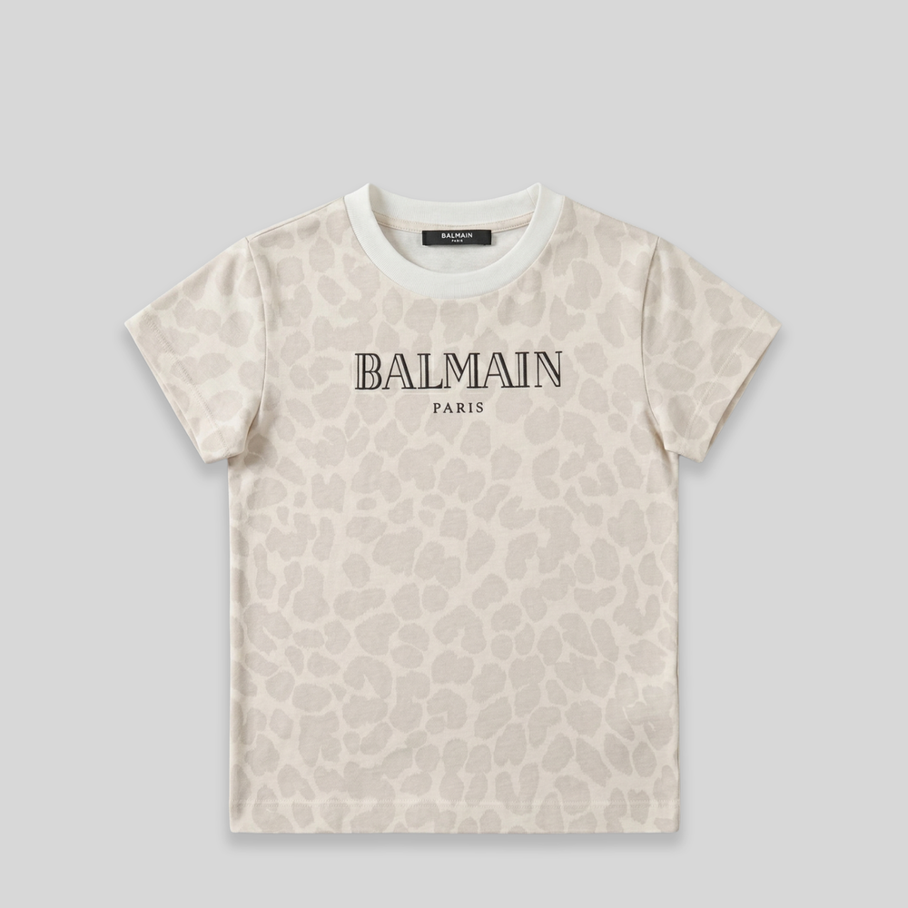 Balmain Kids Girl's Leopard Print T-Shirt