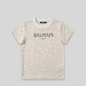 Balmain Kids Girl's Leopard Print T-Shirt
