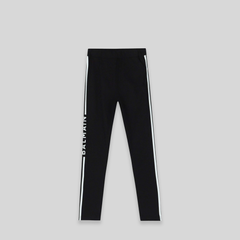 Balmain Kids Girl's Striped Logo Leggings
