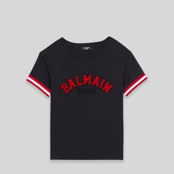 Balmain Kid's Chenille Logo Varsity T-Shirt