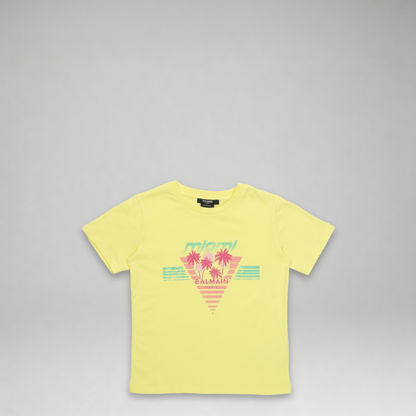 Balmain Kids Palm Tree Logo T-Shirt