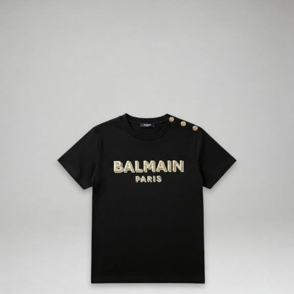 Balmain Kids Metallic 3D Logo T-Shirt