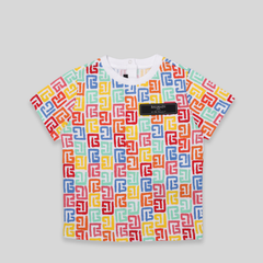 Balmain Kids Multicolor Monogram 'PB' Logo T-Shirt