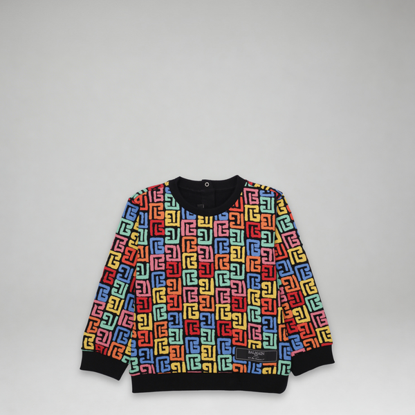 Balmain Kids Toddler's Multicolor Monogram Logo Sweatshirt
