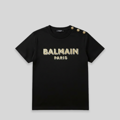 Balmain Kids Metallic 3D Logo T-Shirt