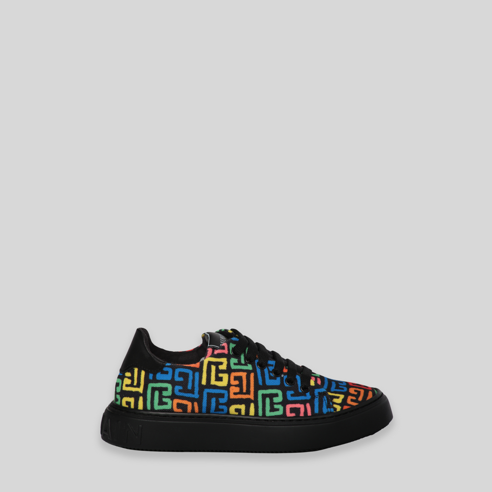 Balmain Kids Monogram Logo Sneakers