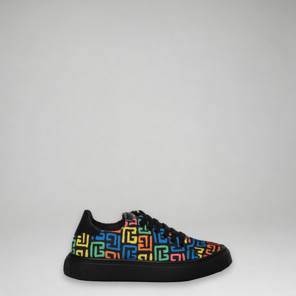 Balmain Kids Monogram Logo Sneakers