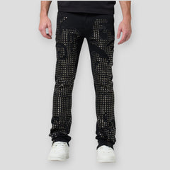 Hidden Treasures 'Gridwave Heritage' Studded Slim Stacked Fit Denim Jeans