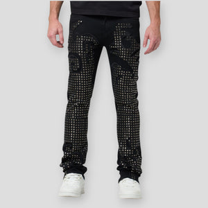 Hidden Treasures 'Gridwave Heritage' Studded Slim Stacked Fit Denim Jeans