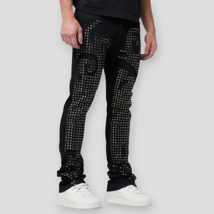 Hidden Treasures 'Gridwave Heritage' Studded Slim Stacked Fit Denim Jeans