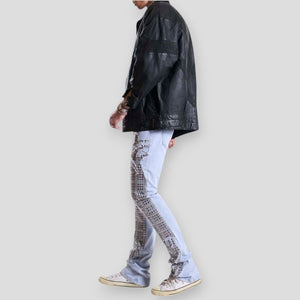 Hidden Treasures 'Gridwave Heritage' Studded Slim Stacked Fit Denim Jeans