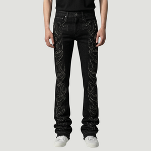 Hidden Treasures 'Ornate Flame' Slim Stacked Fit Denim Jeans