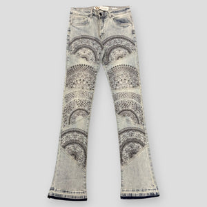 Hidden Treasures 'Mandala' Studded Slim Stacked Fit Denim Jeans