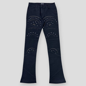 Hidden Treasures 'Mandala' Studded Slim Stacked Fit Denim Jeans
