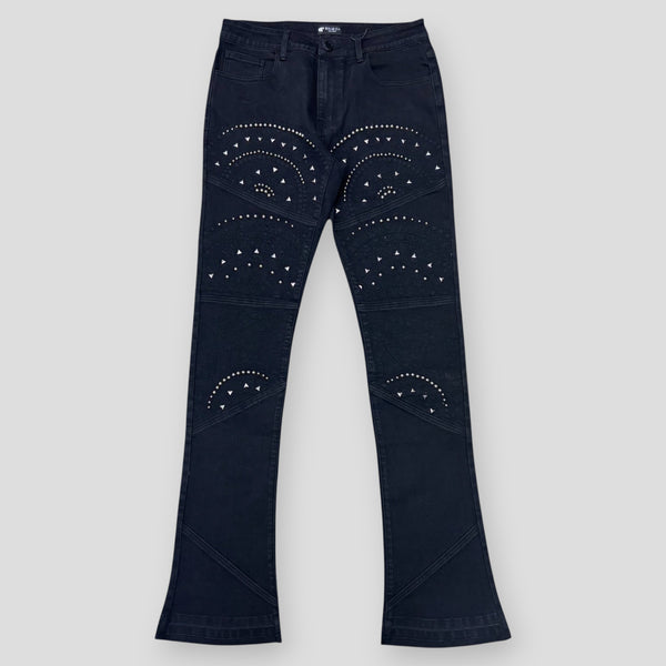 Hidden Treasures 'Mandala' Studded Slim Stacked Fit Denim Jeans