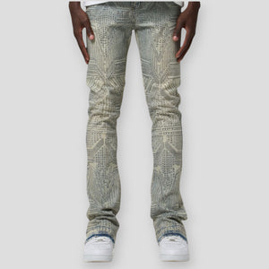 Hidden Treasures 'Native Heritage' Studded Slim Stacked Fit Denim Jeans
