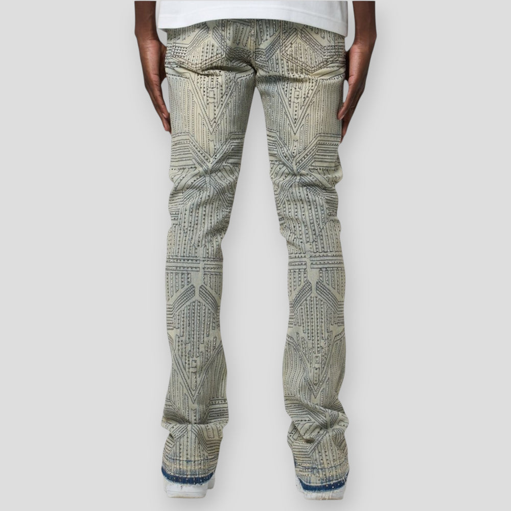 Hidden Treasures 'Native Heritage' Studded Slim Stacked Fit Denim Jeans