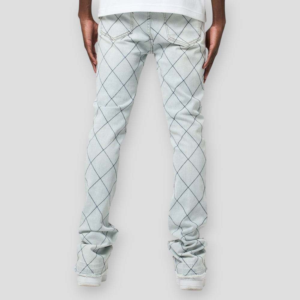 Hidden Treasures 'Diamonds & Pearls' Embellished Slim Stacked Fit Denim Jeans