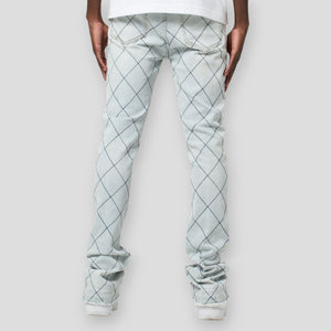 Hidden Treasures 'Diamonds & Pearls' Embellished Slim Stacked Fit Denim Jeans