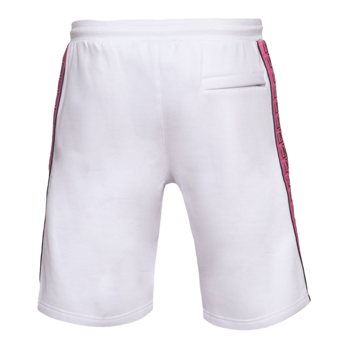 MDB Brand Men's Fleece Logo Tape Shorts - White/Pink