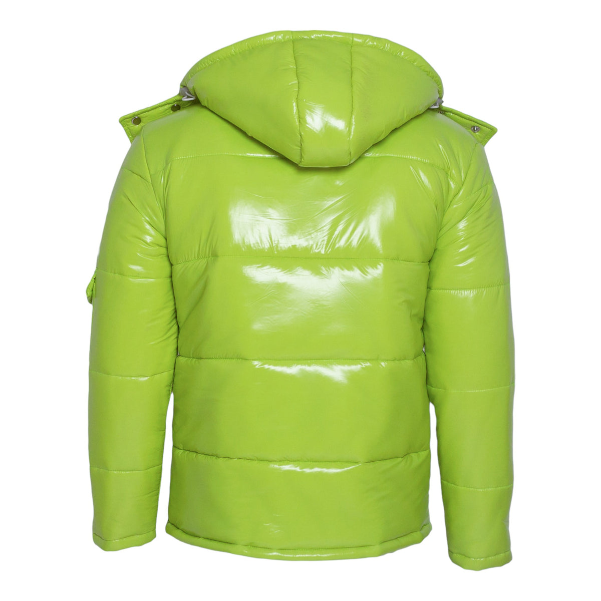 MDB Brand Men's Arctic Puffer Coat in Neon Green