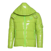 MDB Brand Men's Arctic Puffer Coat in Neon Green